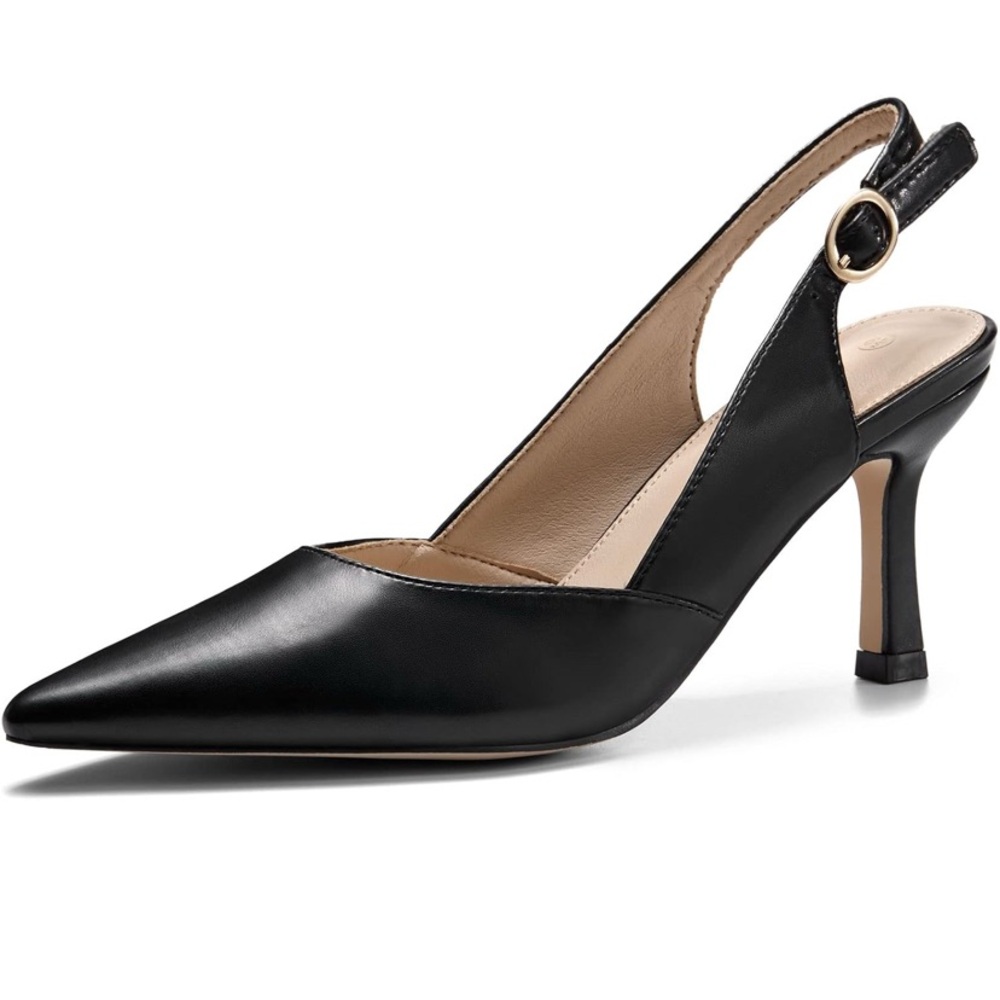 Chic Black Slingback Heels